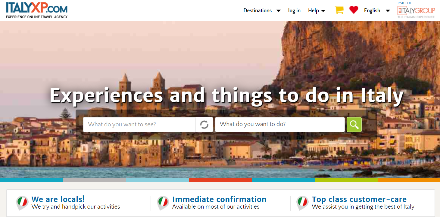 An Italian city by the coast on the italyxp homepage